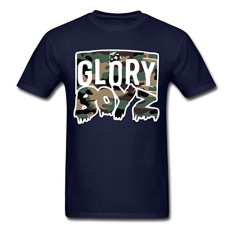 Glory Boyz Camo Logo T-Shirt Pria T-Shirt Desain Dasar Top Unisex LEBIH UKURAN dan Warna T Shirt Pria Musim Panas Kreatif (Navy Biru) -Intl