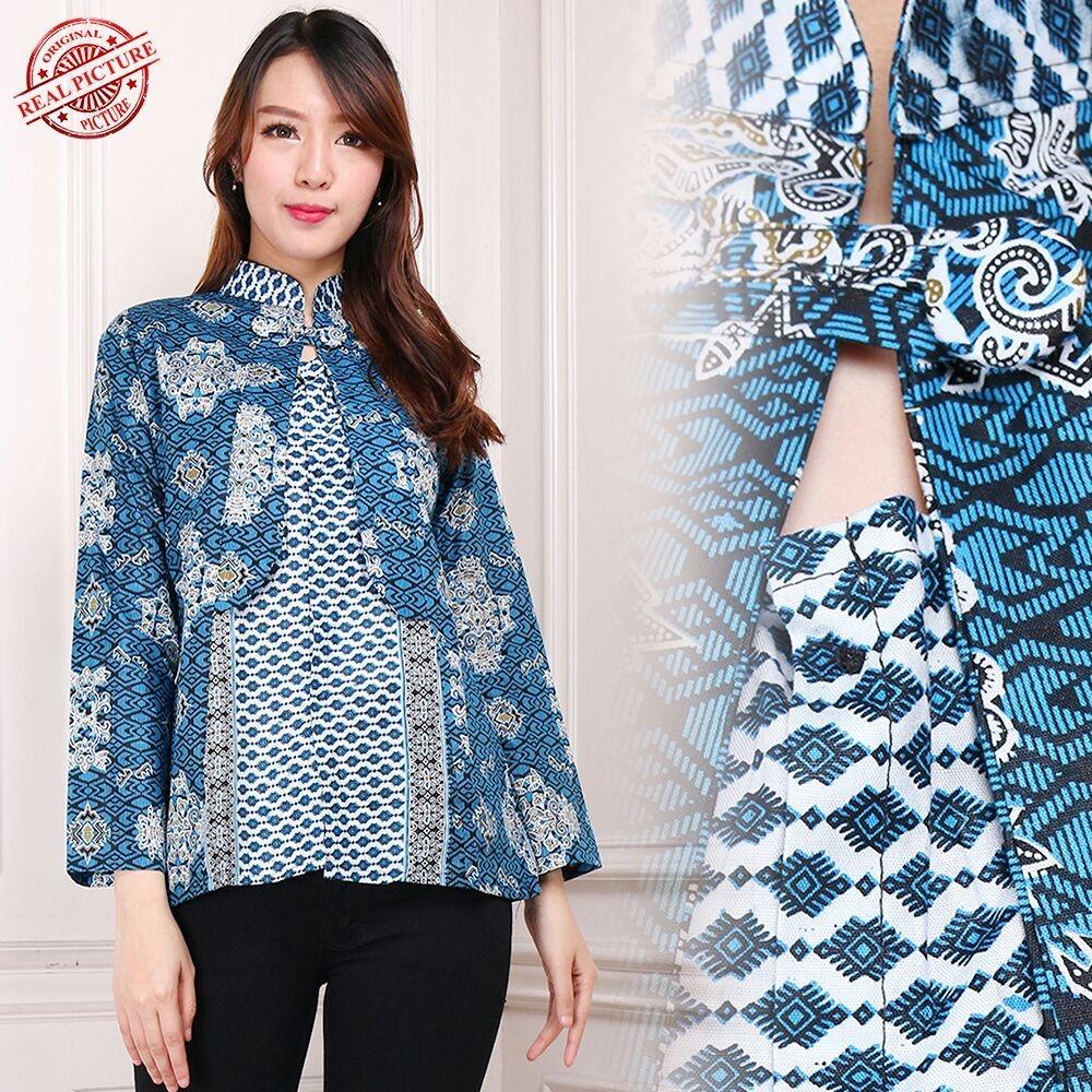 Glow Fashion Atasan blouse kemeja abaya batik wanita jumbo shirt Revina M - XL