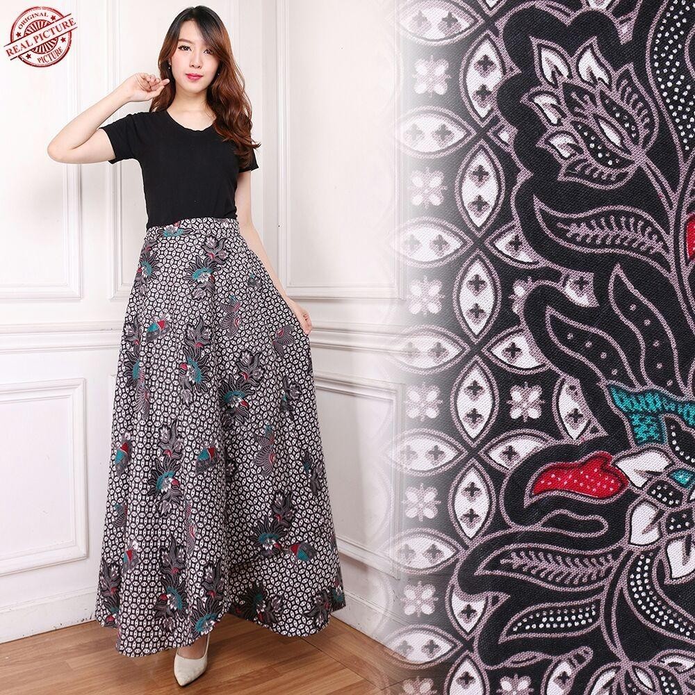 Glow Fashion Rok lilit batik maxi payung panjang wanita jumbo  long skirt  Lesty