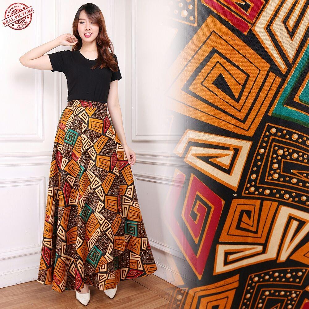 Glow Fashion Rok lilit batik maxi payung panjang wanita jumbo  long skirt Riska 