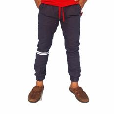 GOG jeans Celana Jogger strip pants Pria - Navy Blue