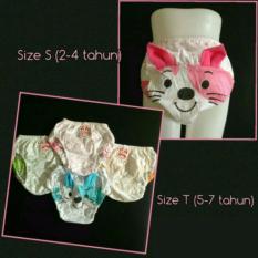 Golden Nick - 6 Pcs Celana Dalam Anak Perempuan Model Kuping - Umur 2 s.d 7 tahun - Warna Random