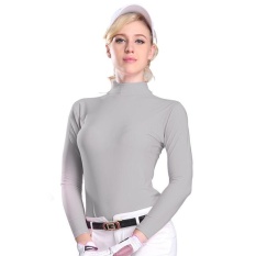Golf Tabir Surya UV Womens Ice Tshirts Musim Panas Outdoor Sport Pakaian Primer Shirt Underwear Pakaian Lengan Panjang Pakaian Golf (Grey) -Intl