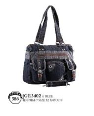 Golfer Gf.3402 Tas Handbag/Selempang Wanita - Bahan Denim - 32x9x19 - Cantik Dan Menarik