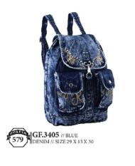 Golfer Gf.3405 Tas Backpack Wanita - Bahan Denim - 29x13x30 - Cantik Dan Menarik