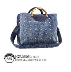 Golfer Gf.3505 Tas Handbag/Selempang Wanita - Bahan Denim - 27x10x22 - Cantik Dan Menarik