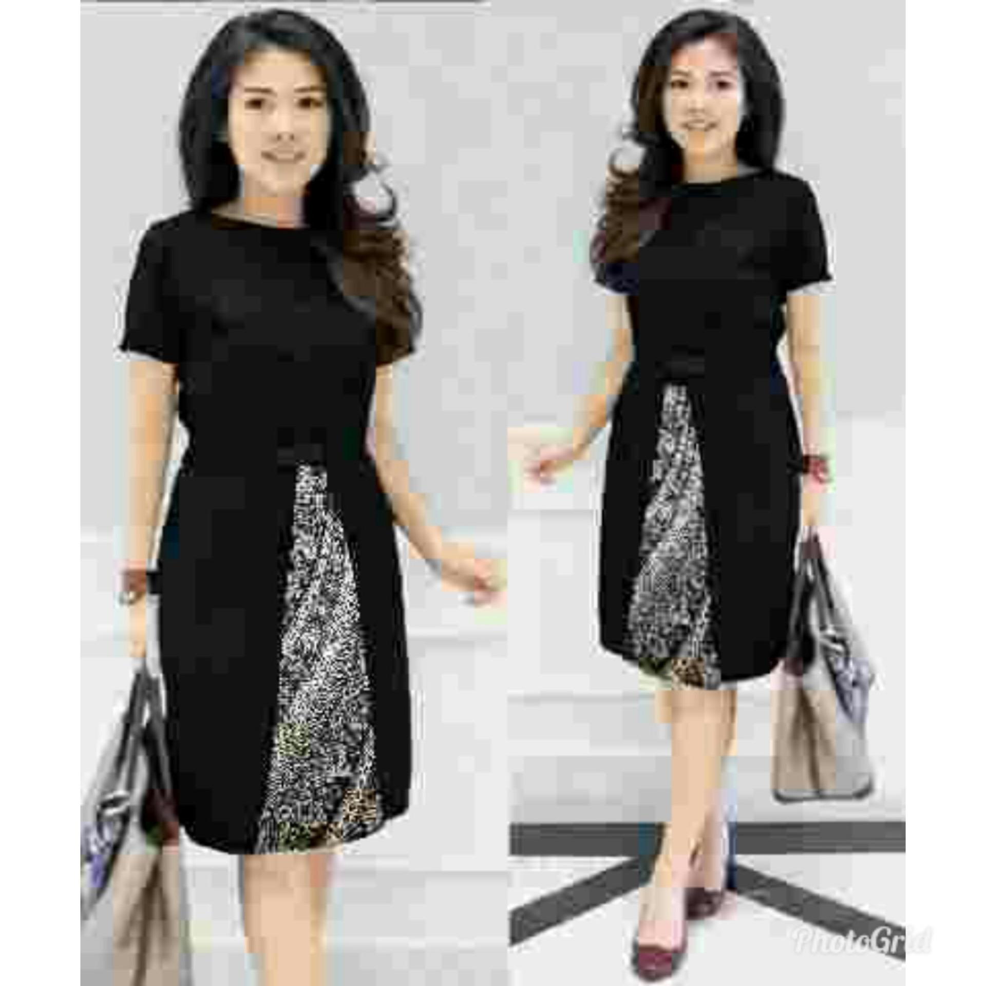 Gracestore - DRESS KOMBI BATIK - HITAM