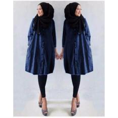 Grateful Tunik Ermina Bahan Semi Jeans - Navy