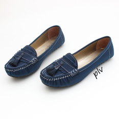 Pluvia - Gratica Sepatu Flat Shoes Loafers Wanita IS09 - Navy