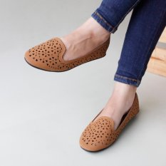Pluvia - Gratica Sepatu Flat Shoes Wanita AL14 - Tan