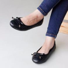 Pluvia - Gratica Sepatu Flat Shoes Balet Wanita AL19 - Hitam