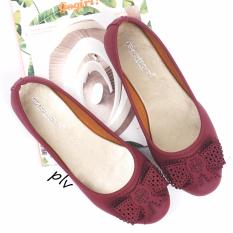 Pluvia - Gratica Sepatu Flat Shoes Balet Wanita MI01 - Maroon