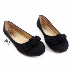 Gratica Sepatu Flat Shoes Twisted Bow AM57 - Hitam