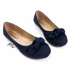 Gratica Sepatu Flat Shoes Twisted Bow AM57 - Navy