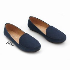 Pluvia - Gratica Sepatu Flat Shoes Loafers Wanita UB12 - Navy