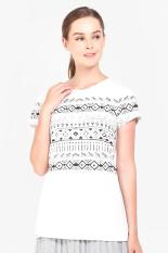 Greenlight Women Clothing Tops T-Shirts Wanita Busana Atasan T-Shirts Cream Krim Diskon discount murah bazaar baju celana fashion brand branded