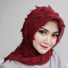 Griyaazza - Jilbab Saudia Rubia Rubi Ruby Polos Segi Empat - Merah