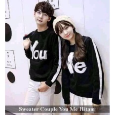 Grosir Baju Couple - Baju Couple Online - sweater couple You Me Hitam