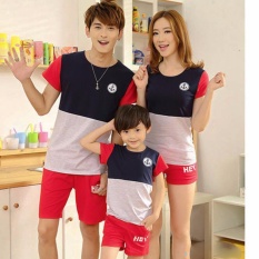 BUTIKONLINE83 - Grosir Baju Couple Keluarga Murah - Kaos Family Kapel Online - Pasangan (Coupel / Kapelan / Copel) Sailor Kombinasi