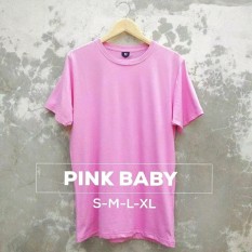 Grosir baju murah / Kaos Polos Combed 30s Pink baby