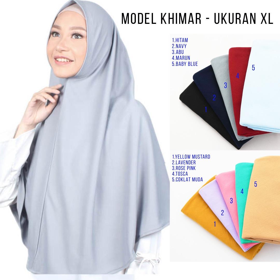 Grosir Jilbab XL Najwa Khimar Instan - Kerudung Hijab Instan XL Kaos Katun