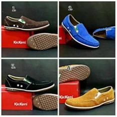 Grosir Sepatu Casual Lebaran Kickers Slop Kulit Navy Blue