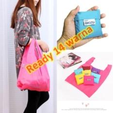 GROSIR Tas Belanja Lipat Warna-Warni Polos / Folding Shopping Bag