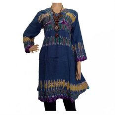 Grosir Yogya Blus Batik Pelangi Jumputan - Bl1038 - Biru