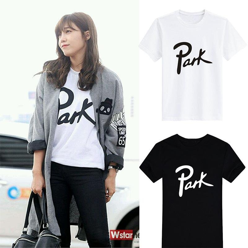 Group Apink (Jung Eun Ji) Surat Dicetak T-shirt Lengan Pendek T-shirt (putih)-Intl