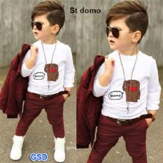 GSD- Setelan Baju Anak Laki-laki - Set 3in1 New Maroon