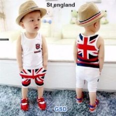 GSD-Baju Anak Laki-laki Setelan Ingris White