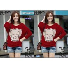 GSD - Blus Animal Print Gajah Maroon