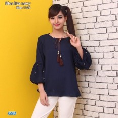 GSD-Baju Atasan / Baju Wanita / Baju Korea / Blouse Wanita / Blus 1193 Navy