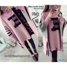 GSD - Baju Wanita / Baju Atasan / Blouse Wanita / Baju Korea / Blus Casual Bat Stripe