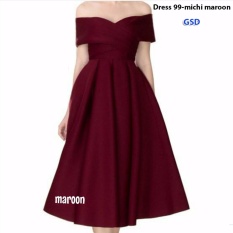 GSD - Long Dress / Baju Pesta / Gaun Pesta / Baju Wanita / Dress Michi Maroon