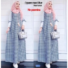 GSD- Gamis Motif Kotak - Maxi Kotak Blue