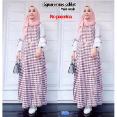 GSD- Gamis Motif Kotak - Maxi Kotak Warna Coklat
