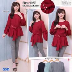 GSD - Kaos Blus Polos / blus ikat mutiara Navy