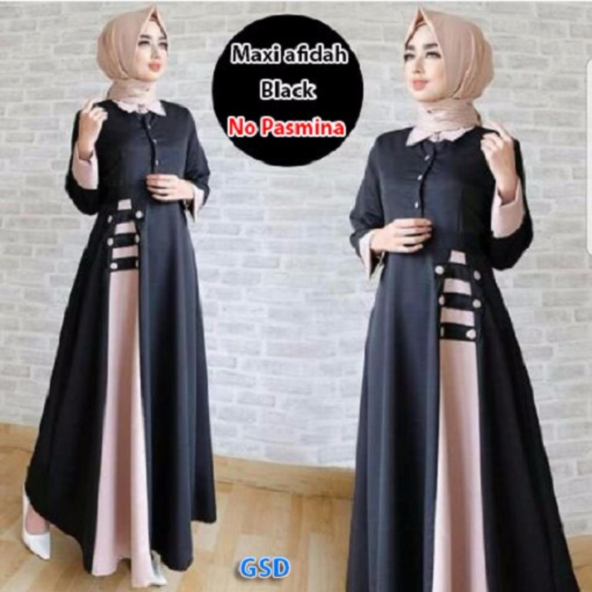 GSD-Maxi Gamis Syari  Fashion Afida Hitam