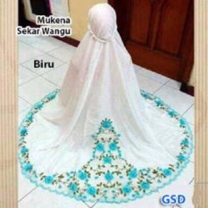 GSD-Mukena Murah Motif Bunga Bordir-Mukena Sekar Wangi Blue
