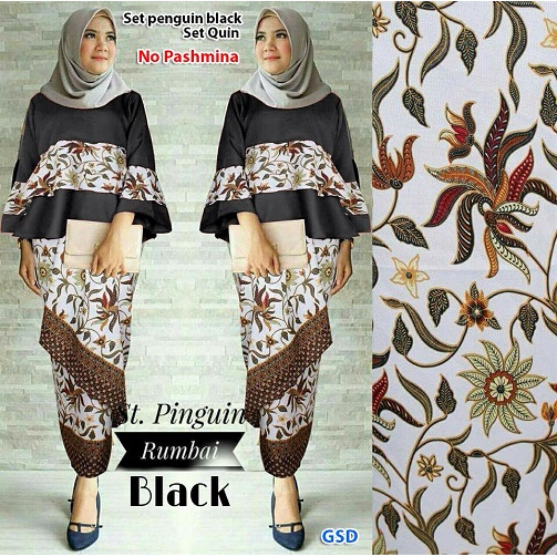 GSD - Setelan Baju Wanita/ Baju Batik / Rok Batik / Baju Pesta /Set Penguin Batik