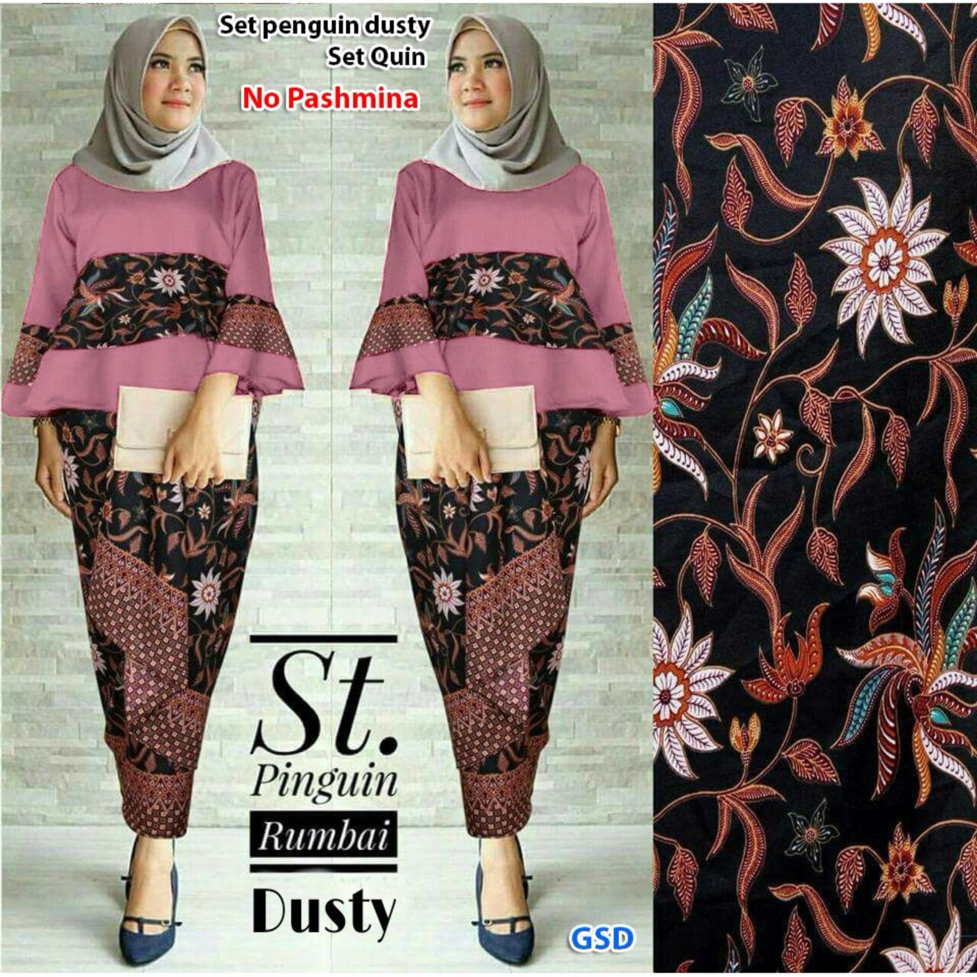 GSD - Setelan Baju Wanita/ Baju Batik / Rok Batik / Baju Pesta /Set Penguin Batik