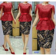 GSD- Baju Wanita / Rok Batik / Kebaya Modern / Baju Kebaya /Set Xingli Kamboja Red