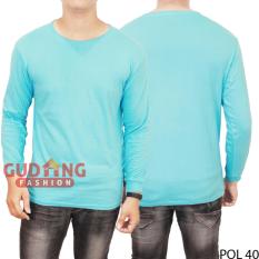 Gudang Fashion - Atasan Kaos Tshirt Panjang Pria - Biru Toska
