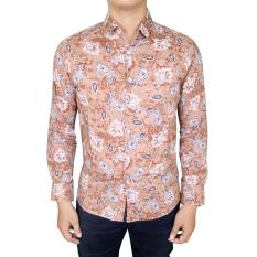 Gudang Fashion - Baju Kemeja Batik Slim Fit Panjang Modis - Krem