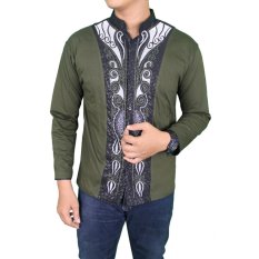 Gudang Fashion - Baju Koko Betawi Lengan Panjang - Hijau Lumut
