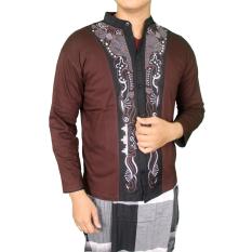 Gudang Fashion - Baju Koko Bordir Tengah - Coklat