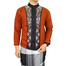 Gudang Fashion - Baju Koko Katun Lengan Panjang Pria - Coklat Muda