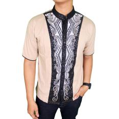 Gudang Fashion - Baju Koko Keren Lengan Pendek - Krem