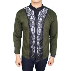 Gudang Fashion - Baju Koko Lengan Panjang Modern - Hijau Lumut